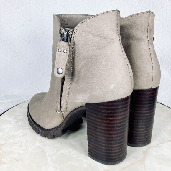 Gibson Latimer Platform Boot Brown Leather Y2k Chunky Block Heel Chealse Booties - Picture 7 of 14